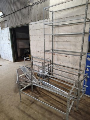 Lot 60 - Qty of Shelving + Trolley