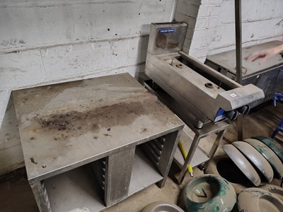 Lot 94 - Stand x 2 and Blue Steel Fryer