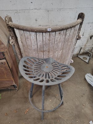 Lot 139 - Cast Iron Stool and Feature