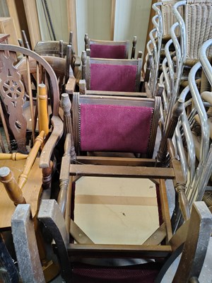 Lot 191 - Vintage Wooden Dining Chairs x 18