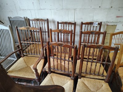 Lot 214 - Chairs with Woven Seats x 8