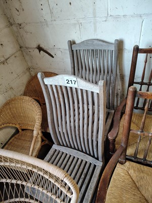 Lot 217 - Wooden Garden Chairs x 2