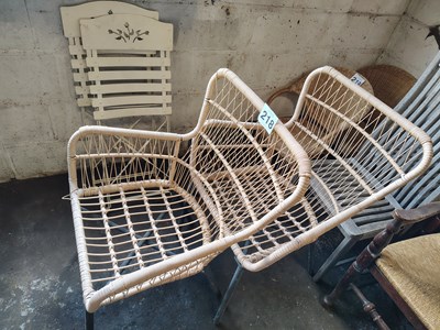 Lot 218 - Woven Garden Chairs x 2