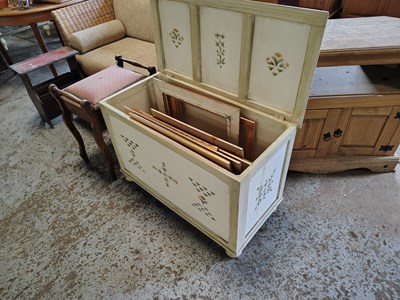 Lot 247 - Wooden Chest and Qty of Pictures Frames