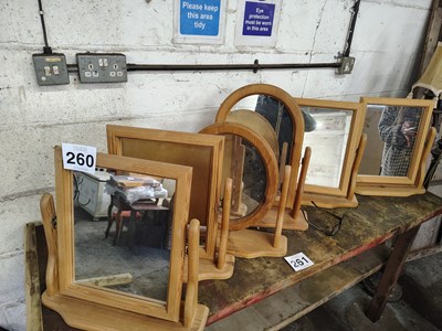 Lot 260 - Qty of Mirrors in Wooden Frames x 6
