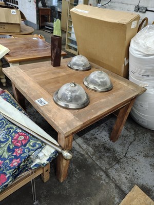 Lot 267 - Wooden Table with Three Lights