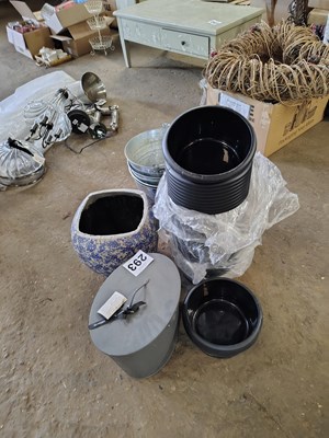 Lot 293 - Garden Vases and Qty of Black Plastic Pots